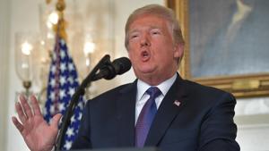 Behind closed doors, US President Donald Trump pushed for a more aggressive response than the one taken last year, wanting options that would involve attacks on targets in Syria associated with Russia and Iran, officials said.(AFP) Behind closed doors, US President Donald Trump pushed for a more aggressive response than the one taken last year, wanting options that would involve attacks on targets in Syria associated with Russia and Iran, officials said.(AFP)