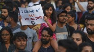 People hold placards as they protest against the rapes of an eight-year-old girl in Kathua near Jammu, and a teenager in Unnao, Uttar Pradesh, in Mumbai. Protests were held in different parts of the country.(Satish Bate/HT Photo) People hold placards as they protest against the rapes of an eight-year-old girl in Kathua near Jammu, and a teenager in Unnao, Uttar Pradesh, in Mumbai. Protests were held in different parts of the country.(Satish Bate/HT Photo)