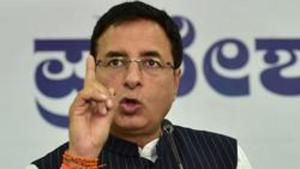 Congress leader Randeep Singh Surjewala speaks during a press conference. The Congress has criticised(PTI File Photo) Congress leader Randeep Singh Surjewala speaks during a press conference. The Congress has criticised(PTI File Photo)