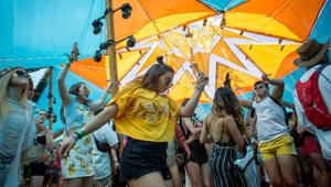 Coachella Music festival: Fans dance to Goldfish in the Do Lab tent in Indio, California.(AFP) Coachella Music festival: Fans dance to Goldfish in the Do Lab tent in Indio, California.(AFP)