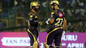 Dinesh Karthik and Robin Uthappa’s solid knocks helped Rajasthan Royals beat Kolkata Knight Riders by seven wickets. Get full cricket score of Rajasthan Royals vs Kolkata Knight Riders, Sawai Mansingh stadium, Jaipur here.(BCCI) Dinesh Karthik and Robin Uthappa’s solid knocks helped Rajasthan Royals beat Kolkata Knight Riders by seven wickets. Get full cricket score of Rajasthan Royals vs Kolkata Knight Riders, Sawai Mansingh stadium, Jaipur here.(BCCI)