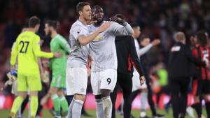 Romelu Lukaku (R) came on as a second half substitute for Manchester United FC to score against AFC Bournemouth.(AP) Romelu Lukaku (R) came on as a second half substitute for Manchester United FC to score against AFC Bournemouth.(AP)