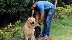 Ashutosh Prasad, a pet owner, believes that owning a pet involves great responsibility, equivalent to being a parent.(SHANKAR NARAYAN/HT PHOTO) Ashutosh Prasad, a pet owner, believes that owning a pet involves great responsibility, equivalent to being a parent.(SHANKAR NARAYAN/HT PHOTO)