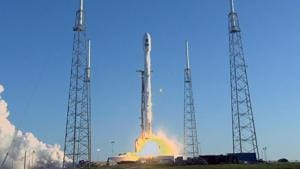 This NASA handout photograph shows NASA’s next planet-hunter, the Transiting Exoplanet Survey Satellite (TESS), successfully launching on a SpaceX Falcon 9 on April 18, 2018 at Cape Canaveral, Florida. TESS will use four unique wide-field cameras to map 26 sectors of the sky.(AFP) This NASA handout photograph shows NASA’s next planet-hunter, the Transiting Exoplanet Survey Satellite (TESS), successfully launching on a SpaceX Falcon 9 on April 18, 2018 at Cape Canaveral, Florida. TESS will use four unique wide-field cameras to map 26 sectors of the sky.(AFP)