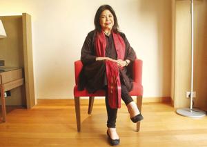 Ritu Kumar gets her blazers from Armani and trousers from Max Mara(Getty Images) Ritu Kumar gets her blazers from Armani and trousers from Max Mara(Getty Images)