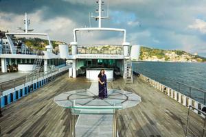 One of the cruise ships that will be turned into a floating restaurant on the Arabian Sea One of the cruise ships that will be turned into a floating restaurant on the Arabian Sea