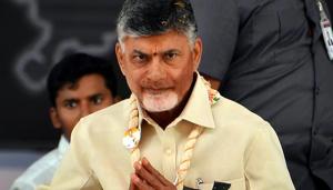 RPT....Amaravathi : Andhra Pradesh Chief Minister N. Chandrababu Naidu sits on a one-day hunger strike for special category status to Andhra Pradesh in Amaravathi on Friday. PTI Photo (PTI4_20_2018_000094A)(PTI)