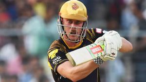 Kolkata Knight Riders (KKR) batsman Chris Lynn guides one to the boundary during the 2018 Indian Premier League (IPL 2018) match against Kings XI Punjab (KXIP) at The Eden Gardens in Kolkata on Saturday.(AFP) Kolkata Knight Riders (KKR) batsman Chris Lynn guides one to the boundary during the 2018 Indian Premier League (IPL 2018) match against Kings XI Punjab (KXIP) at The Eden Gardens in Kolkata on Saturday.(AFP)
