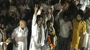 Thousands of Congress supporters and workers thronged the Biju Patnaik International Airport to welcome Niranjan Patnaik on Saturday.(Picture courtesy: INC India/Twitter) Thousands of Congress supporters and workers thronged the Biju Patnaik International Airport to welcome Niranjan Patnaik on Saturday.(Picture courtesy: INC India/Twitter)