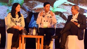 Sujata Tilak, Monish Darda and Ajay Kiraskar at TiECon on Saturday.(Shankar Narayan/HT PHOTO) Sujata Tilak, Monish Darda and Ajay Kiraskar at TiECon on Saturday.(Shankar Narayan/HT PHOTO)