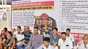 Protestors demanding action against perpetrators of Bhima Koregaon violence outside the District Collectorate in Pune on Monday.(HT photo) Protestors demanding action against perpetrators of Bhima Koregaon violence outside the District Collectorate in Pune on Monday.(HT photo)
