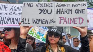 Social activists take out a protest rally against increasing rape cases across the country in Guwahati recently.(PTI photo) Social activists take out a protest rally against increasing rape cases across the country in Guwahati recently.(PTI photo)