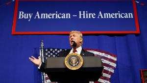 As President Donald Trump’s standing in the polls falls, he has become increasingly populist in his responses(REUTERS) As President Donald Trump’s standing in the polls falls, he has become increasingly populist in his responses(REUTERS)