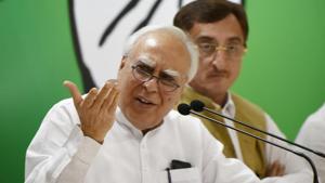 Senior Congress leader Kapil Sibal addresses the media regarding the removal motion of the Chief Justice of India, at AICC, in New Delhi, on Monday.(Vipin Kumar/HT Photo) Senior Congress leader Kapil Sibal addresses the media regarding the removal motion of the Chief Justice of India, at AICC, in New Delhi, on Monday.(Vipin Kumar/HT Photo)