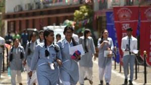 CBSE Class 12 economics re-exam: Students coming out of Kendriya Vidyalaya No1 after appearing in CBSE Class12 economics re-examination in Bhopal on Wednesday.(Mujeeb Faruqui/HT Photo) CBSE Class 12 economics re-exam: Students coming out of Kendriya Vidyalaya No1 after appearing in CBSE Class12 economics re-examination in Bhopal on Wednesday.(Mujeeb Faruqui/HT Photo)
