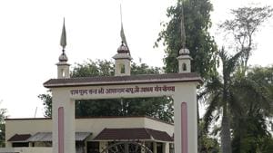 The entrance to the ashram run by Asaram in Jalandhar.(AFP Photo) The entrance to the ashram run by Asaram in Jalandhar.(AFP Photo)