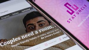 StayUncle, an app for couples to book hotel rooms.(Dhiraj Singh/Bloomberg) StayUncle, an app for couples to book hotel rooms.(Dhiraj Singh/Bloomberg)