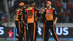 Sunrisers Hyderabad are currently second in the points table of IPL 2018.(AFP) Sunrisers Hyderabad are currently second in the points table of IPL 2018.(AFP)