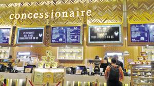 The gourmet at PVR Pride Icon at The Pavillion sells a one litre bottle of water (in-house brand Diva) at Rs 60 as opposed to the standard price of Rs 20 outside the multiplex.(SHANKAR NARAYAN/HT PHOTO) The gourmet at PVR Pride Icon at The Pavillion sells a one litre bottle of water (in-house brand Diva) at Rs 60 as opposed to the standard price of Rs 20 outside the multiplex.(SHANKAR NARAYAN/HT PHOTO)