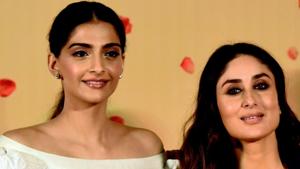 Sonam Kapoor and Kareena Kapoor Khan pose for a photograph during a promotional event for Veere Di Wedding.(AFP) Sonam Kapoor and Kareena Kapoor Khan pose for a photograph during a promotional event for Veere Di Wedding.(AFP)