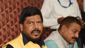 Ramdas Athawale, chief of RPI (A) will lead the protest in Mumbai(Subhankar Chakraborty/HT PHOTO) Ramdas Athawale, chief of RPI (A) will lead the protest in Mumbai(Subhankar Chakraborty/HT PHOTO)