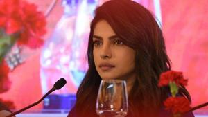 Priyanka Chopra speaks at a panel discussion.(AFP) Priyanka Chopra speaks at a panel discussion.(AFP)