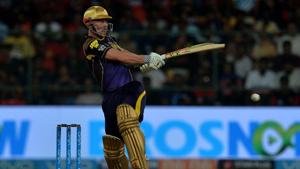 Chris Lynn in action during the Indian Premier League (IPL) 2018 between Royal Challengers Bangalore and Kolkata Knight Riders in Bangalore.(AFP) Chris Lynn in action during the Indian Premier League (IPL) 2018 between Royal Challengers Bangalore and Kolkata Knight Riders in Bangalore.(AFP)
