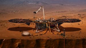 This handout illustration obtained April 27, 2018 courtesy of NASA shows NASA's Interior Exploration using Seismic Investigations, Geodesy and Heat Transport (InSight) to be used on NASA's next mission to Mars scheduled to launch Saturday, May 5, 2018, a first-ever mission to study the heart of Mars.(AFP Photo) This handout illustration obtained April 27, 2018 courtesy of NASA shows NASA's Interior Exploration using Seismic Investigations, Geodesy and Heat Transport (InSight) to be used on NASA's next mission to Mars scheduled to launch Saturday, May 5, 2018, a first-ever mission to study the heart of Mars.(AFP Photo)
