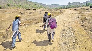 Girls on their to school Patlipada in Thane.(Pratik Chorge/HT Photo) Girls on their to school Patlipada in Thane.(Pratik Chorge/HT Photo)
