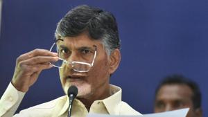 Chief minister Chandrababu Naidu alleged that Prime Minister Narendra Modi granted Rs 2,500 crore for the construction of a statue in Gujarat, but released just Rs 1,500 crore in funds towards constructing the new state capital in Amaravati.(PTI File)