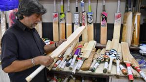 Aslam Chaudhry is the owner of M. Ashraf Bros a bat-manufacturing shop set up in late 1920s.(AFP)