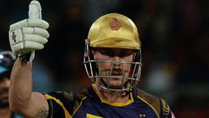 Kolkata Knight Riders opener Chris Lynn guided his team to victory over Royal Challengers Bangalore with an unbeaten knock of 62.(AFP) Kolkata Knight Riders opener Chris Lynn guided his team to victory over Royal Challengers Bangalore with an unbeaten knock of 62.(AFP)