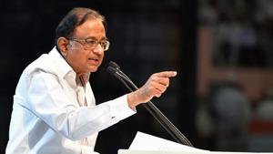 Former finance minister P Chidambaram speaks during the 84th plenary session of Congress at the Indira Gandhi stadium in New Delhi on March 18, 2018.(PTI Photo) Former finance minister P Chidambaram speaks during the 84th plenary session of Congress at the Indira Gandhi stadium in New Delhi on March 18, 2018.(PTI Photo)