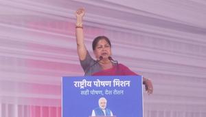 CM Vasundhara raje addresses a public rally in Rajasthan.(Himanshu Vyas /HT Photo) CM Vasundhara raje addresses a public rally in Rajasthan.(Himanshu Vyas /HT Photo)