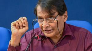 Civil Aviation minister Suresh Prabhu said the government will now “work towards creating the license framework” for a special category of service providers called ‘In-flight’ connectivity provider.(PTI) Civil Aviation minister Suresh Prabhu said the government will now “work towards creating the license framework” for a special category of service providers called ‘In-flight’ connectivity provider.(PTI)