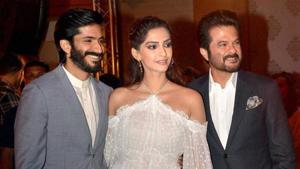 Harshvardhan with Sonam and Anil Kapoor. Harshvardhan with Sonam and Anil Kapoor.
