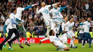 Real Madrid will take on either Liverpool or AS Roma in the final of the Champions League in Kiev on May 26.(REUTERS) Real Madrid will take on either Liverpool or AS Roma in the final of the Champions League in Kiev on May 26.(REUTERS)