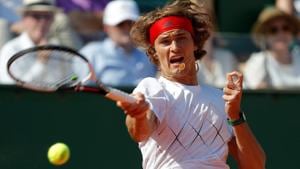 Alexander Zverev defeated Yannick Hanfmann in the Munich Open tennis tournament on Wednesday.(REUTERS) Alexander Zverev defeated Yannick Hanfmann in the Munich Open tennis tournament on Wednesday.(REUTERS)