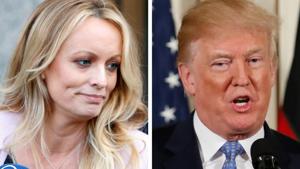 A combination photo shows Adult film actress Stephanie Clifford, also known as Stormy Daniels speaking in New York City, and U.S. President Donald Trump speaking in Washington, Michigan.(Reuters FIle Photo) A combination photo shows Adult film actress Stephanie Clifford, also known as Stormy Daniels speaking in New York City, and U.S. President Donald Trump speaking in Washington, Michigan.(Reuters FIle Photo)