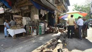 A view of the shops from where the MCD officials removed encroachments during yesterday’s anti-encroachment drive at Khari Baoli, New Delhi.(HT File Photo) A view of the shops from where the MCD officials removed encroachments during yesterday’s anti-encroachment drive at Khari Baoli, New Delhi.(HT File Photo)