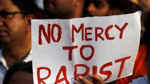 People participate in a protest against the rape of an eight-year-old girl in Kathua near Jammu, and a teenager in Unnao, Uttar Pradesh, in Mumbai, on April 15.(Reuters file photo) People participate in a protest against the rape of an eight-year-old girl in Kathua near Jammu, and a teenager in Unnao, Uttar Pradesh, in Mumbai, on April 15.(Reuters file photo)