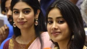 Sridevi's daughters Janhvi and Khushi during the 65th National Film Awards function at Vigyan Bhavan in New Delhi.(PTI) Sridevi's daughters Janhvi and Khushi during the 65th National Film Awards function at Vigyan Bhavan in New Delhi.(PTI)