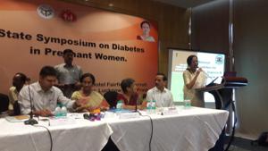 A symposium on diabetes in pregnant women underway.(HT Photo) A symposium on diabetes in pregnant women underway.(HT Photo)