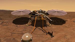 An artist’s rendition of Mars InSight probe. The robotic lander dedicated to studying the red planet’s deep interior is due to lift off from Vandenberg Air Force Base, California, US on May 5.(REUTERS) An artist’s rendition of Mars InSight probe. The robotic lander dedicated to studying the red planet’s deep interior is due to lift off from Vandenberg Air Force Base, California, US on May 5.(REUTERS)