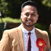 Imtiyaz Shaikh, who contested as a Labour candidate, won the five-cornered contest in Eastcott, polling 1621 votes. His nearest rival, Toby Robson of Liberal Democrats, received 1344 votes.(Twitter Photo) Imtiyaz Shaikh, who contested as a Labour candidate, won the five-cornered contest in Eastcott, polling 1621 votes. His nearest rival, Toby Robson of Liberal Democrats, received 1344 votes.(Twitter Photo)