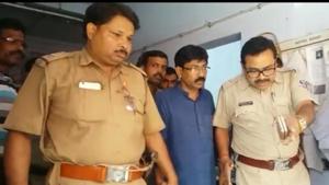 West Bengal police escort Srijon Roy, brother-in-law of Bharatiya Janata Party leader Mukul Roy.(HT Photo) West Bengal police escort Srijon Roy, brother-in-law of Bharatiya Janata Party leader Mukul Roy.(HT Photo)