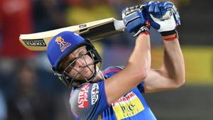 Jos Buttler scored a fifty for Rajasthan Royals during their Indian Premier League (IPL) match against Kings XI Punjab in Indore on Sunday.(AFP) Jos Buttler scored a fifty for Rajasthan Royals during their Indian Premier League (IPL) match against Kings XI Punjab in Indore on Sunday.(AFP)