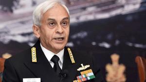 Admiral Sunil Lanba said the navy is focused on achieving an ideal balance between the available budget and modernisation plans through indigenisation and prioritisation.(PTI File Photo) Admiral Sunil Lanba said the navy is focused on achieving an ideal balance between the available budget and modernisation plans through indigenisation and prioritisation.(PTI File Photo)