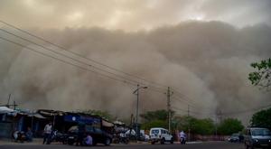 A dust storm is seen building up over the city of Bikaner on Monday. In a fresh advisory by the India Meteorological Department (IMD), dust storm and heavy rain likely at isolated places in Uttar Pradesh, Jammu and Kashmir, Punjab, Himachal Pradesh, western Rajasthan and states in North-east.(PTI) A dust storm is seen building up over the city of Bikaner on Monday. In a fresh advisory by the India Meteorological Department (IMD), dust storm and heavy rain likely at isolated places in Uttar Pradesh, Jammu and Kashmir, Punjab, Himachal Pradesh, western Rajasthan and states in North-east.(PTI)