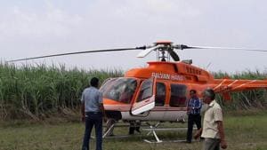 A Pawan Hans helicopter in Ghaziabad.(HT File Photo) A Pawan Hans helicopter in Ghaziabad.(HT File Photo)